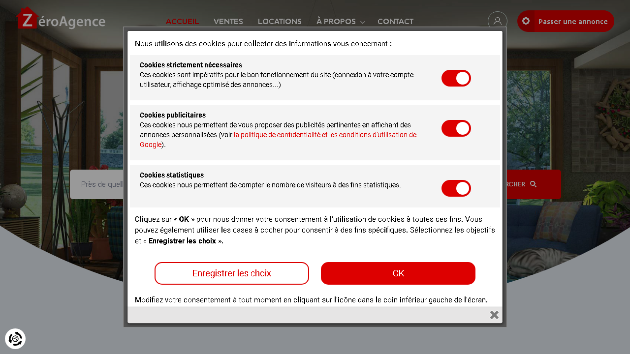 Capture d'écran de http://www.zeroagence.fr/